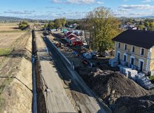 Modernizacja stacji kolejowej Zarszyn, 16.10.2026 r., fot. Łukasz Bryłowski (2)