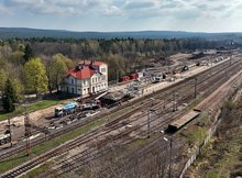 Modernizacja stacji Zagnańsk, widok z lotu ptaka, fot. Piotr Hamarnik (1)