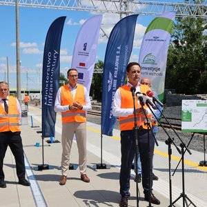 Briefing prasowy Tarnobrzeg, 23.06.2026., Łukasz Hachuła, źródło PKP Polskie Linie Kolejowe S.A.