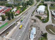 LK25, odc. Sandomierz - Chmielów - nowe tor, perony, sieć trakcyjna, na torach maszyny, fot. Krzysztof Dzidek (6)