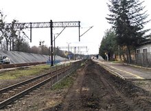 Stacja Tarnobrzeg - magazyn tłucznia, demontaż nawierzchni i sieci trakcyjnej, fot. Mariusz Kucharski