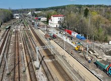 Modernizacja stacji Zagnańsk, widok z lotu ptaka, fot. Piotr Hamarnik (2)
