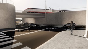 Wizualizacja nowego wiaduktu kolejowego w Suchedniowie IDOM