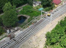 LK25, odc. Sandomierz - Chmielów - nowe tor, perony, sieć trakcyjna, na torach maszyny, fot. Krzysztof Dzidek (4)