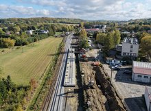 Modernizacja stacji kolejowej Tarnowiec, 16.10.2026 r., fot. Łukasz Bryłowski (1)