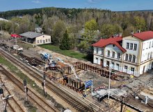 Modernizacja stacji Zagnańsk, widok z lotu ptaka, fot. Piotr Hamarnik (3)