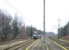 Demontaż sieci trakcyjnej w stacji Sobów, fot. Paweł Babiarz (2)
