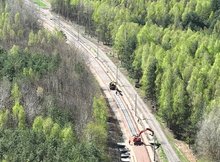 Prace na l. nr 25 na odcinku Tarnobrzeg - Chmielów, fot. Krzysztof Dzidek (4)